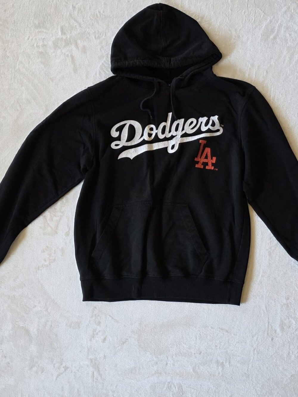 Stitches LA Dodgers Hoodie Men's Medium Black MLB Pullover Sweatshirt
